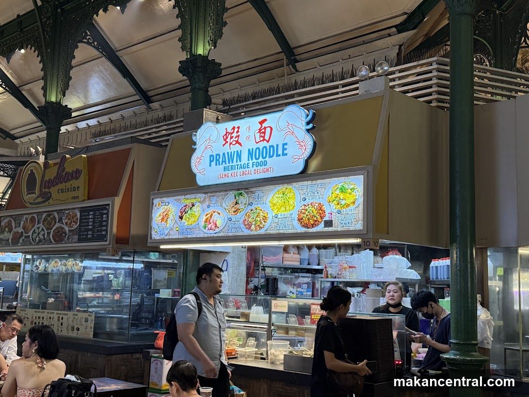 Food Stall with Prawn Noodle Signage