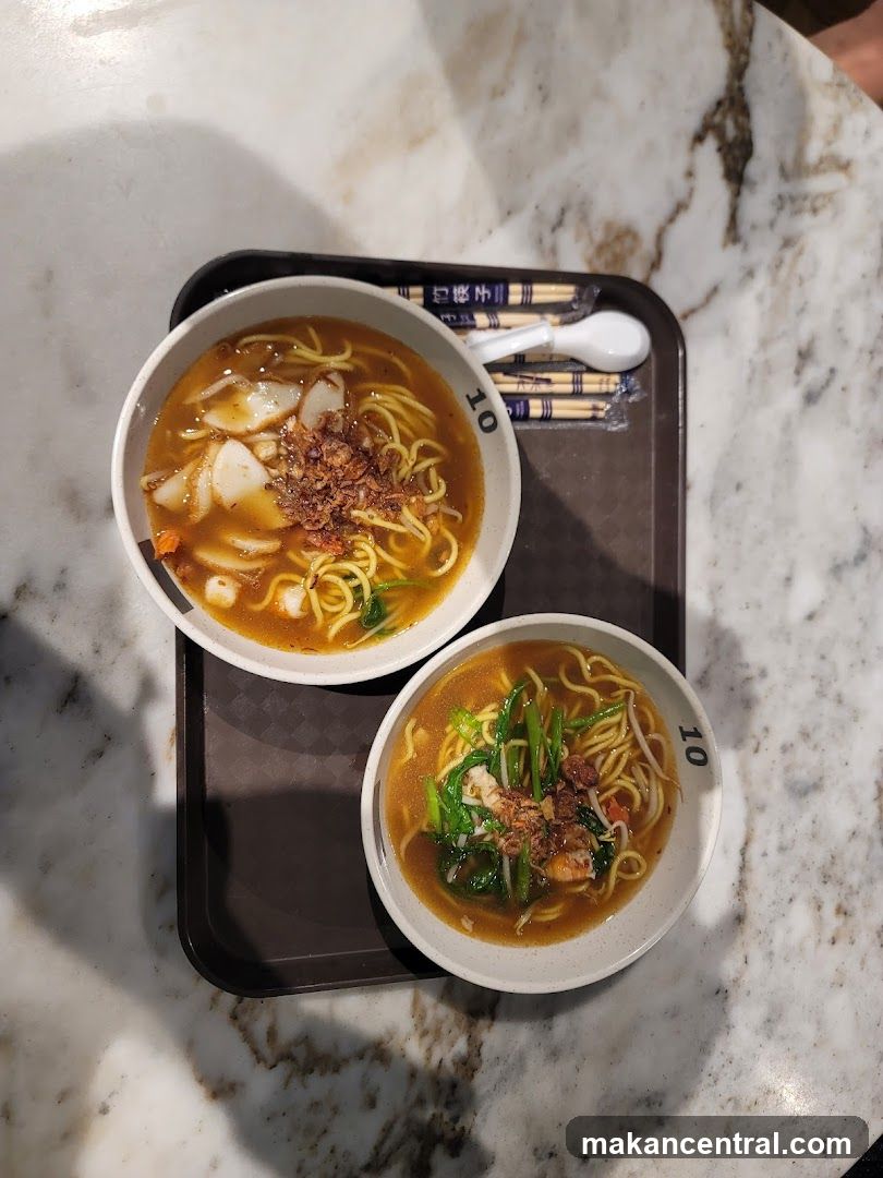 Two bowls of noodles
