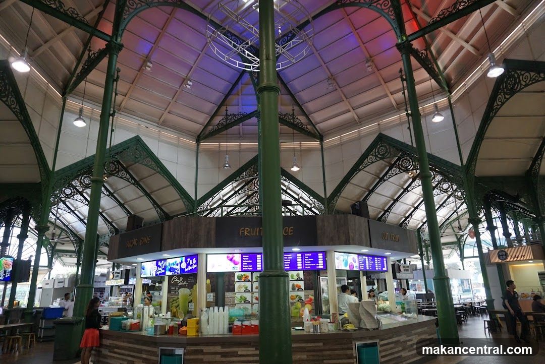 Food court with fruit juice stalls
