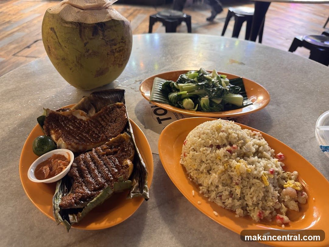 Grilled Fish with Rice and Vegetables