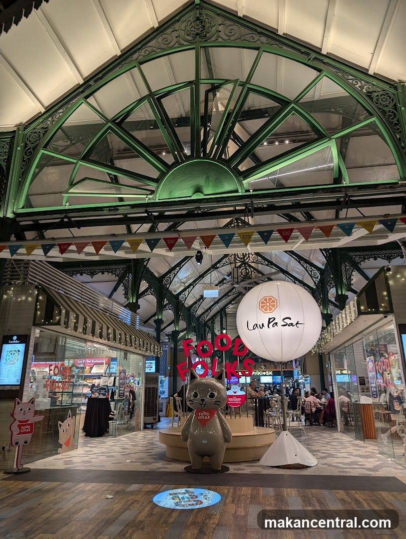 Food court with decorations