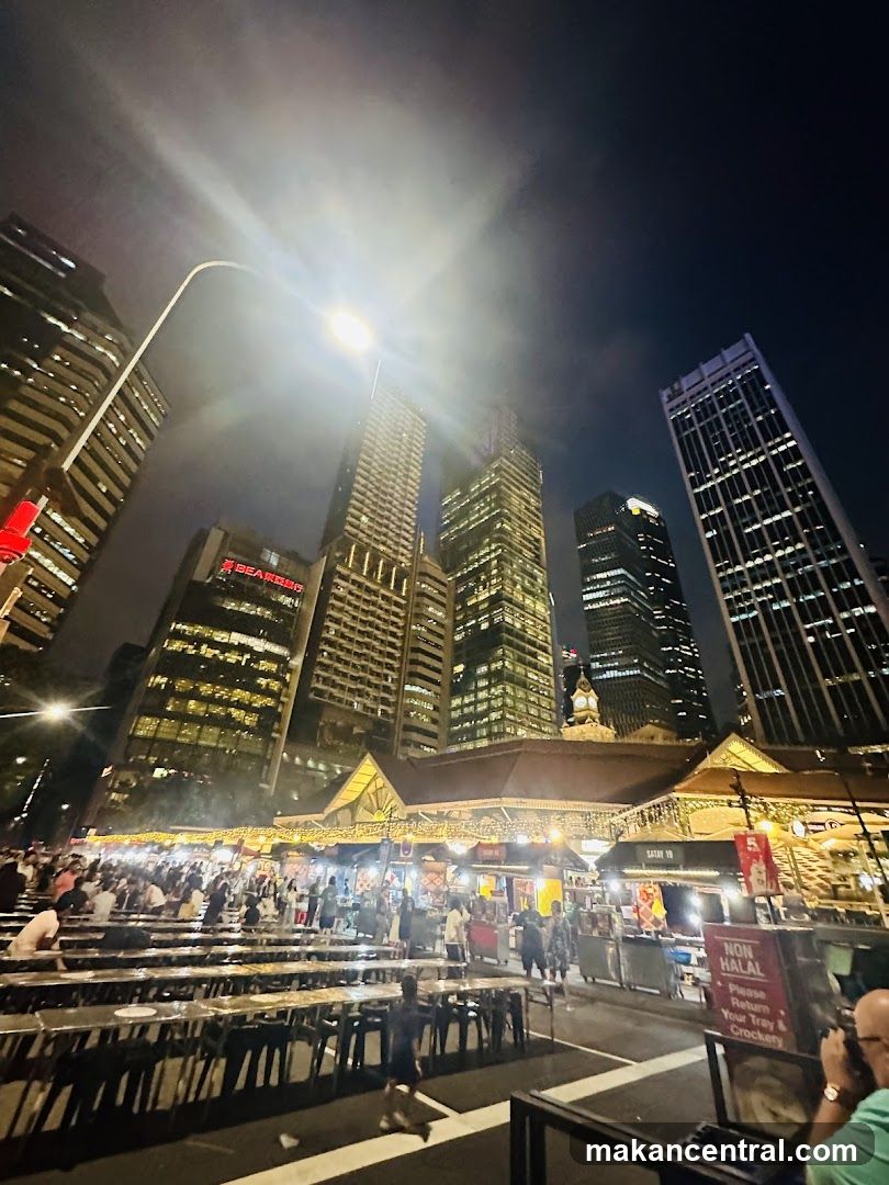 Night Market with Skyscrapers