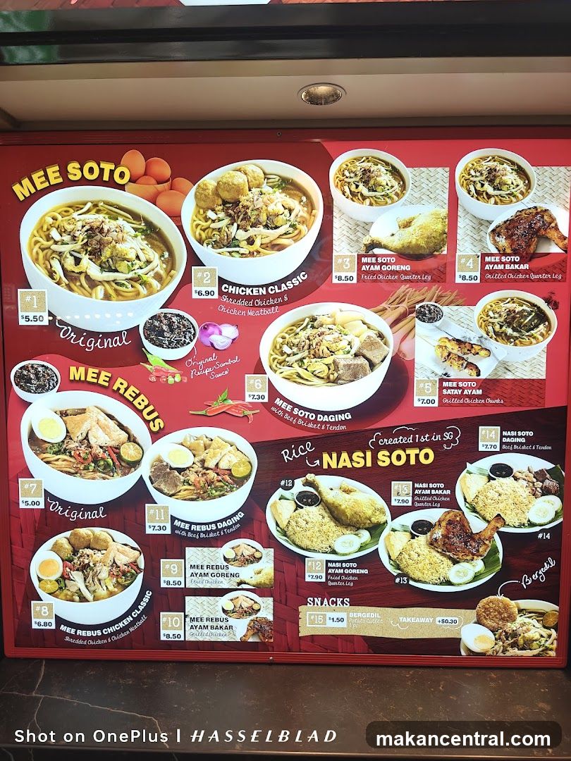 Mee Soto Menu