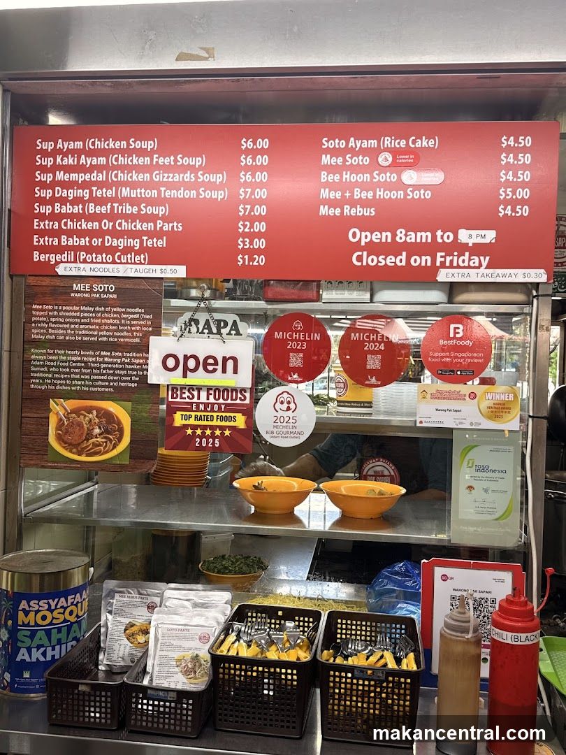 Mee Soto Menu