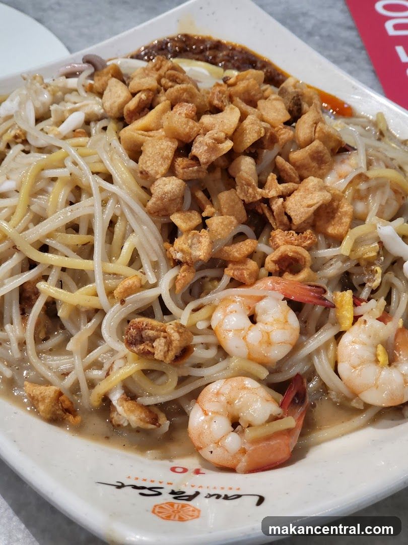 Noodles with Shrimp and Crispy Bits