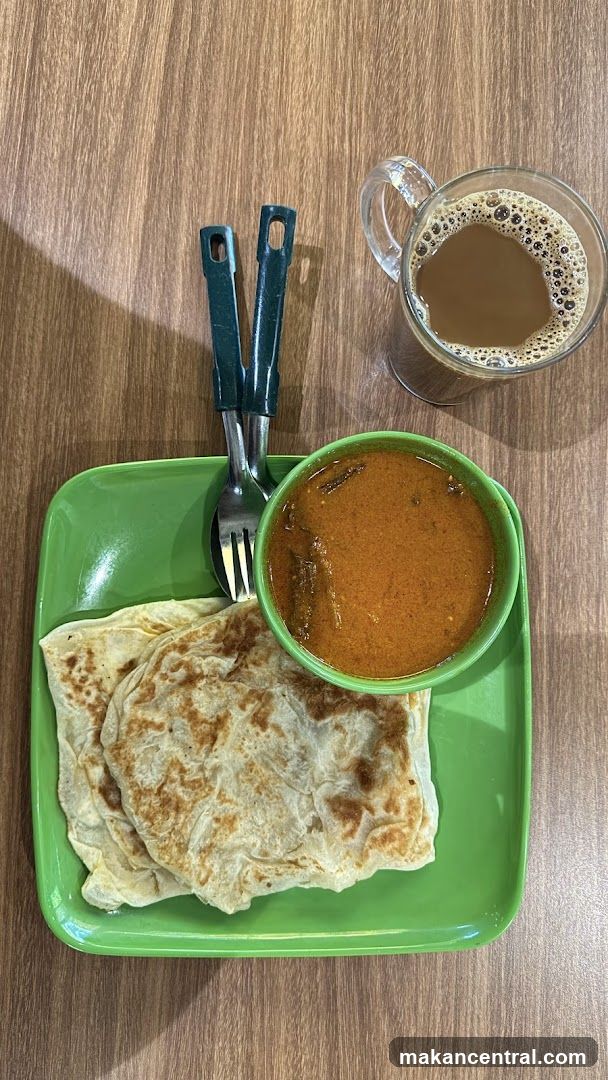 Roti Canai with Curry and Coffee