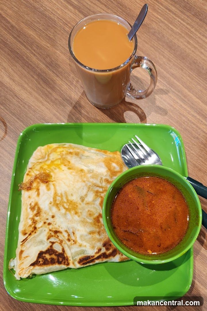 Roti Canai with Curry and Teh Tarik