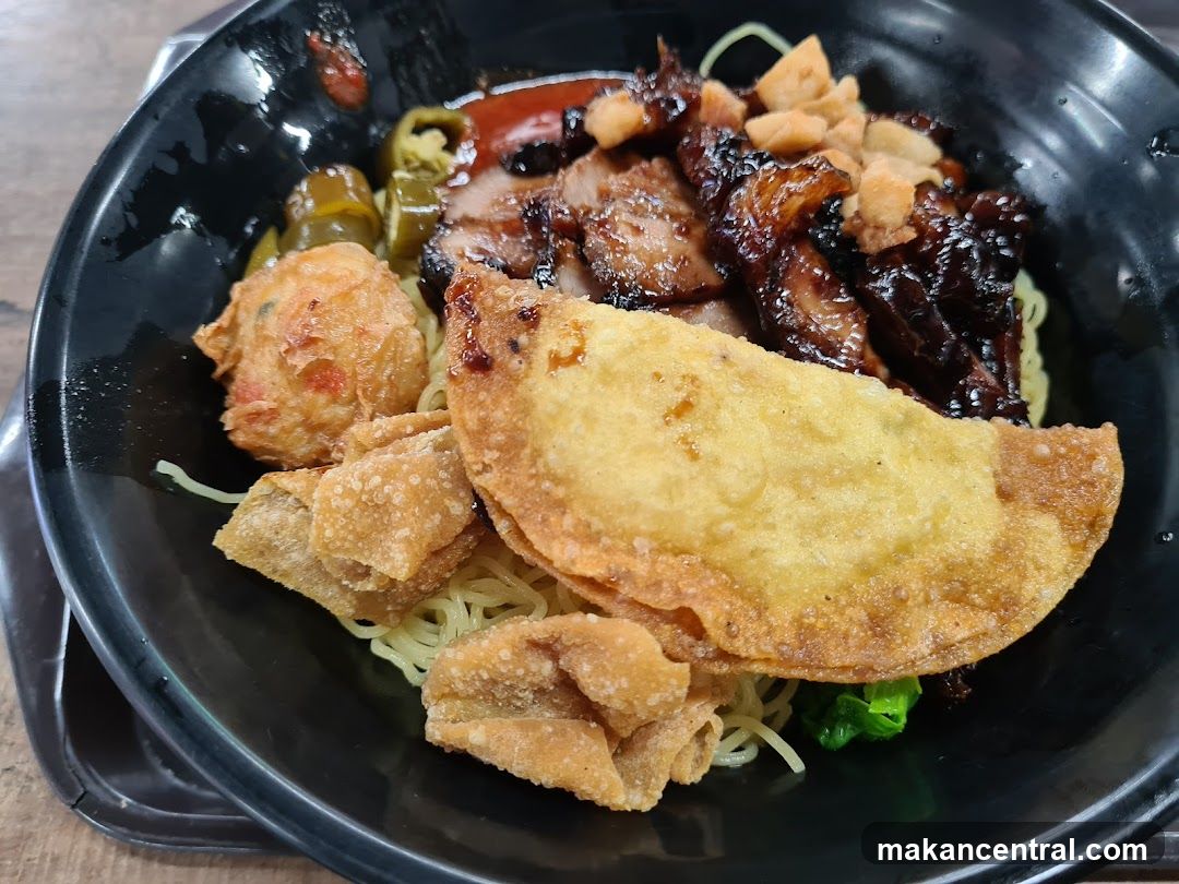 Noodle Dish with Char Siu and Wontons