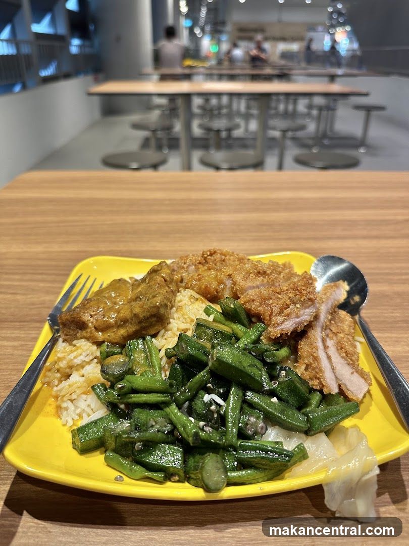Meal with Fried Pork and Vegetables