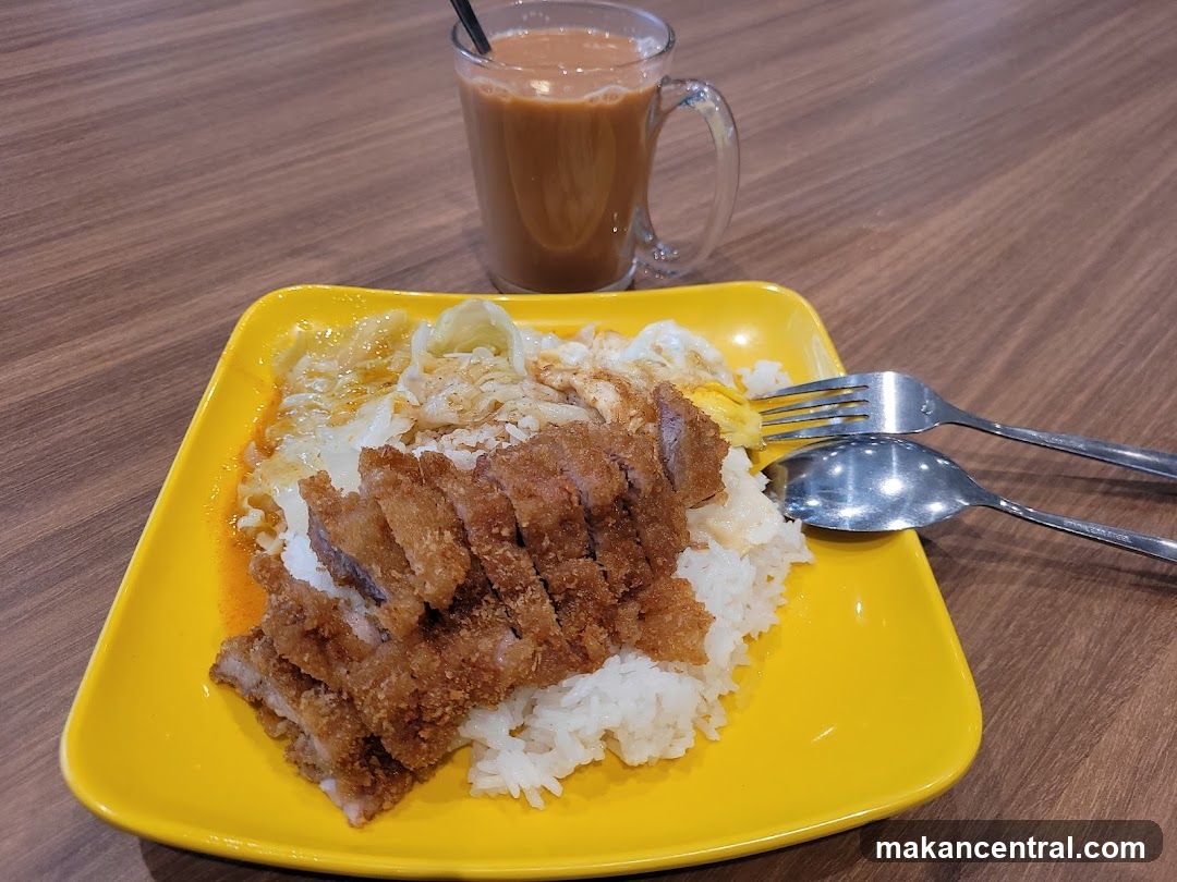 Fried Pork Rice with Drink