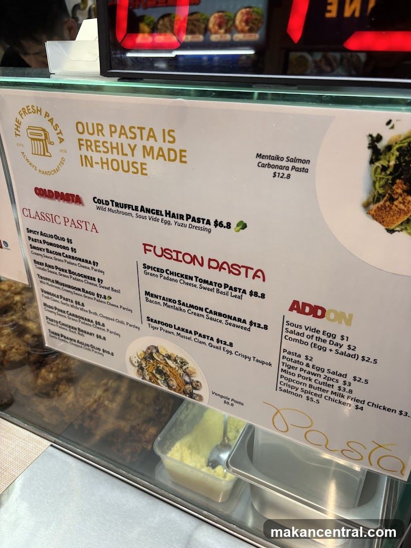 The Fresh Pasta Menu