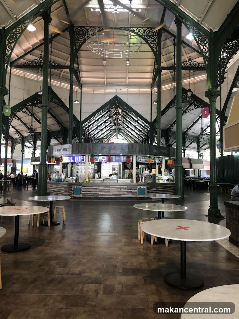Food court with tables