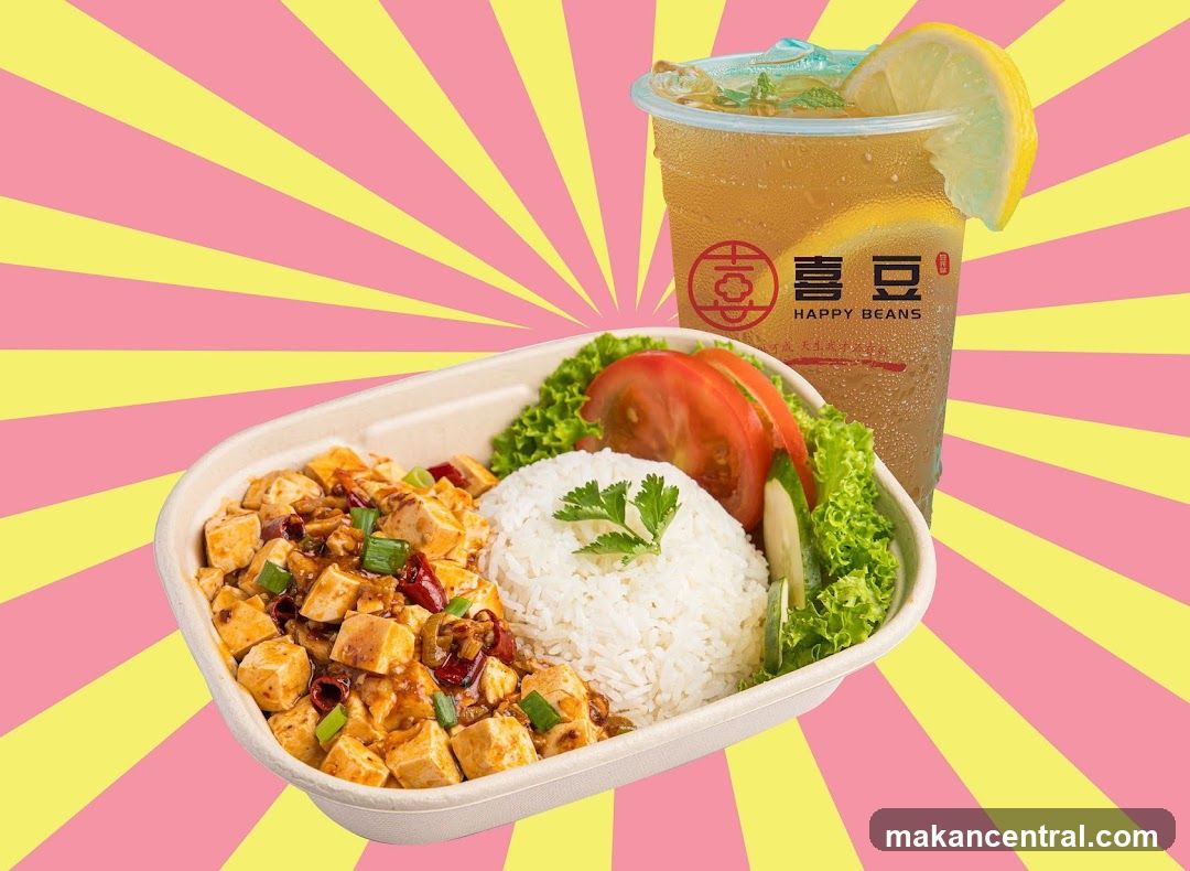 Tofu and Rice Meal with Drink