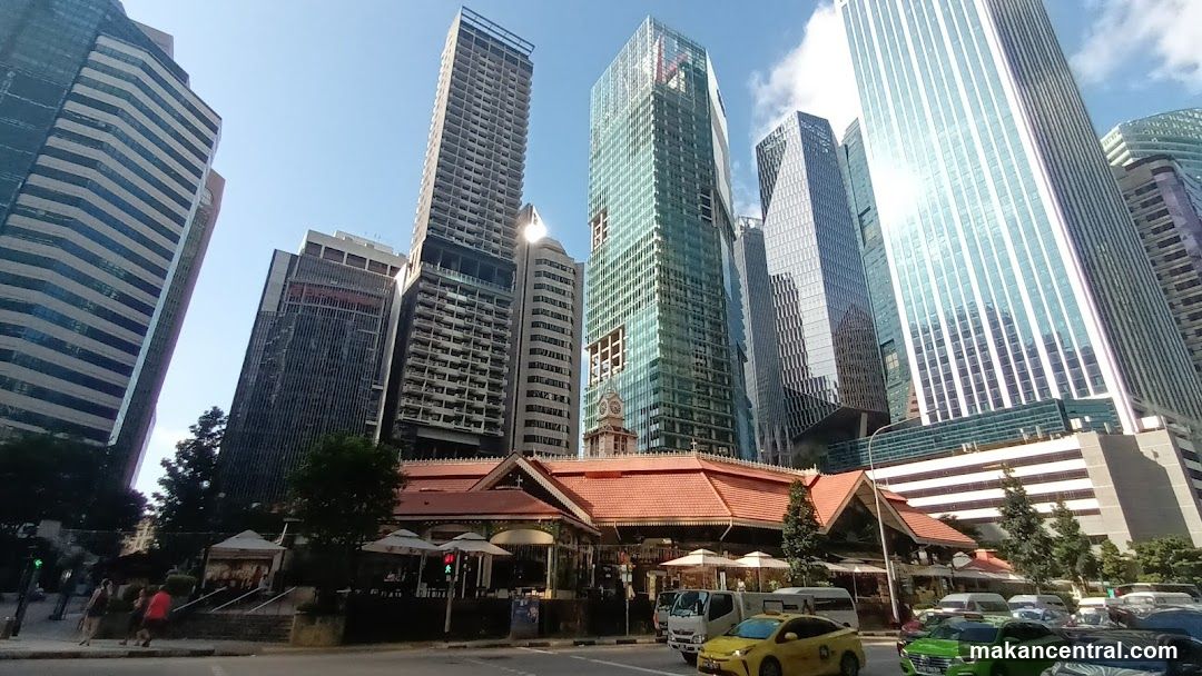 Cityscape with historic building and modern skyscrapers