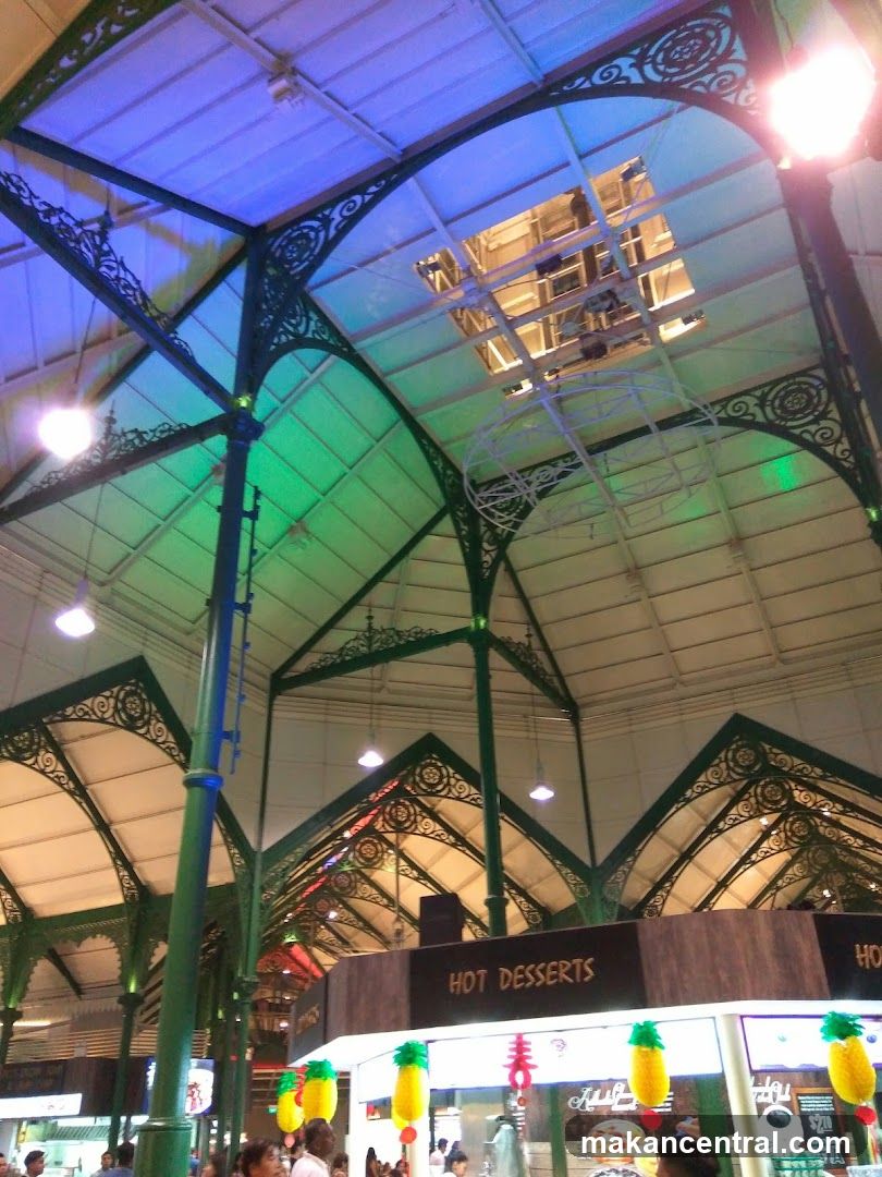 Indoor Market with Colorful Lighting