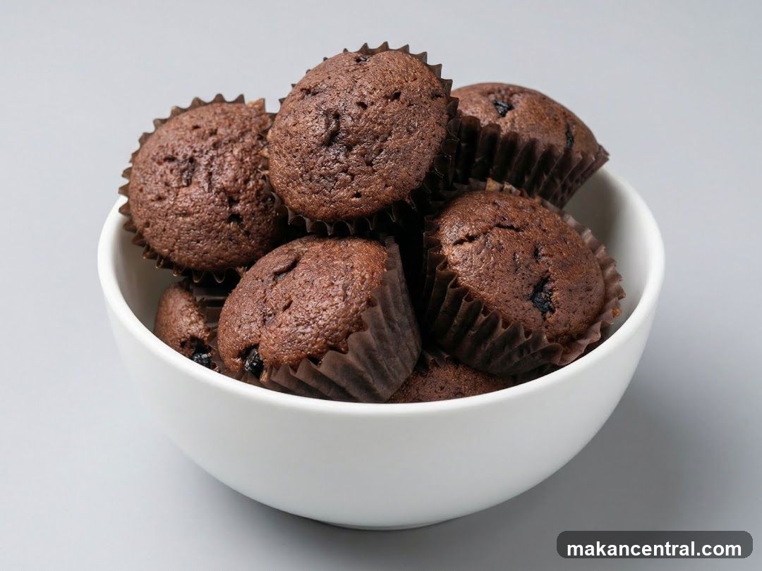 Chocolate Muffins in a Bowl
