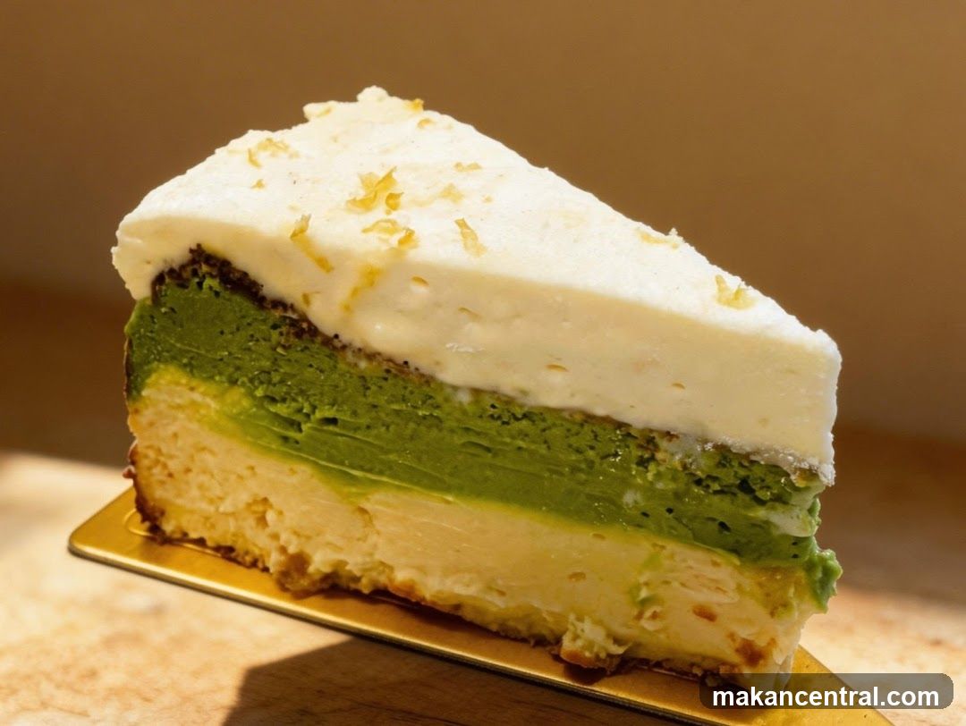 Slice of Matcha Cheesecake