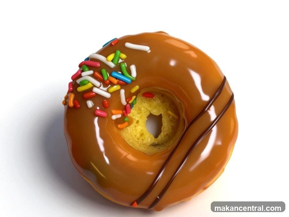 Caramel Frosted Donut with Sprinkles