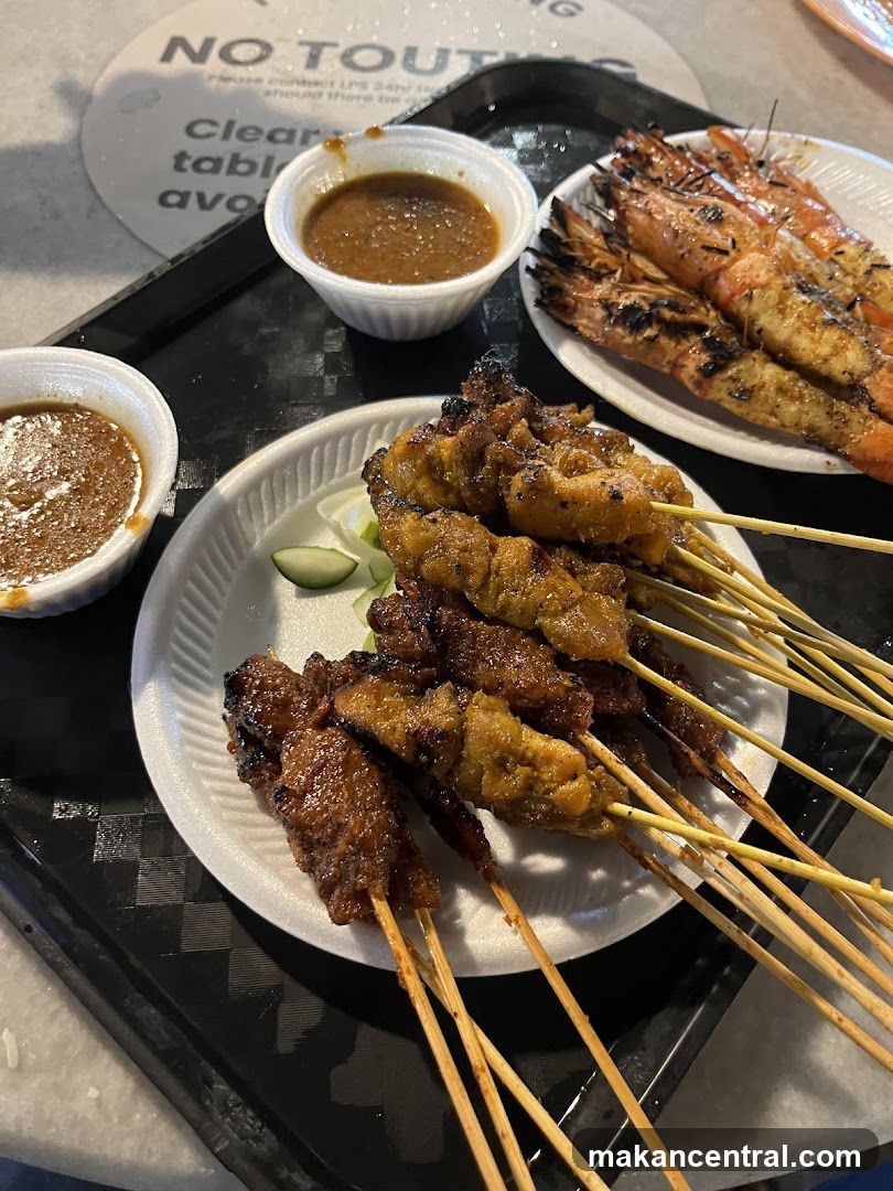 Satay and Grilled Prawns