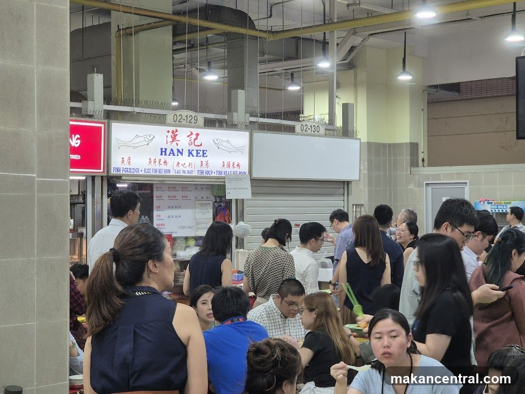Busy Food Stall with Menu