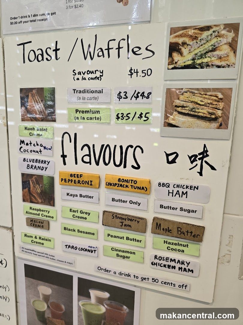 Toast / Waffles Menu