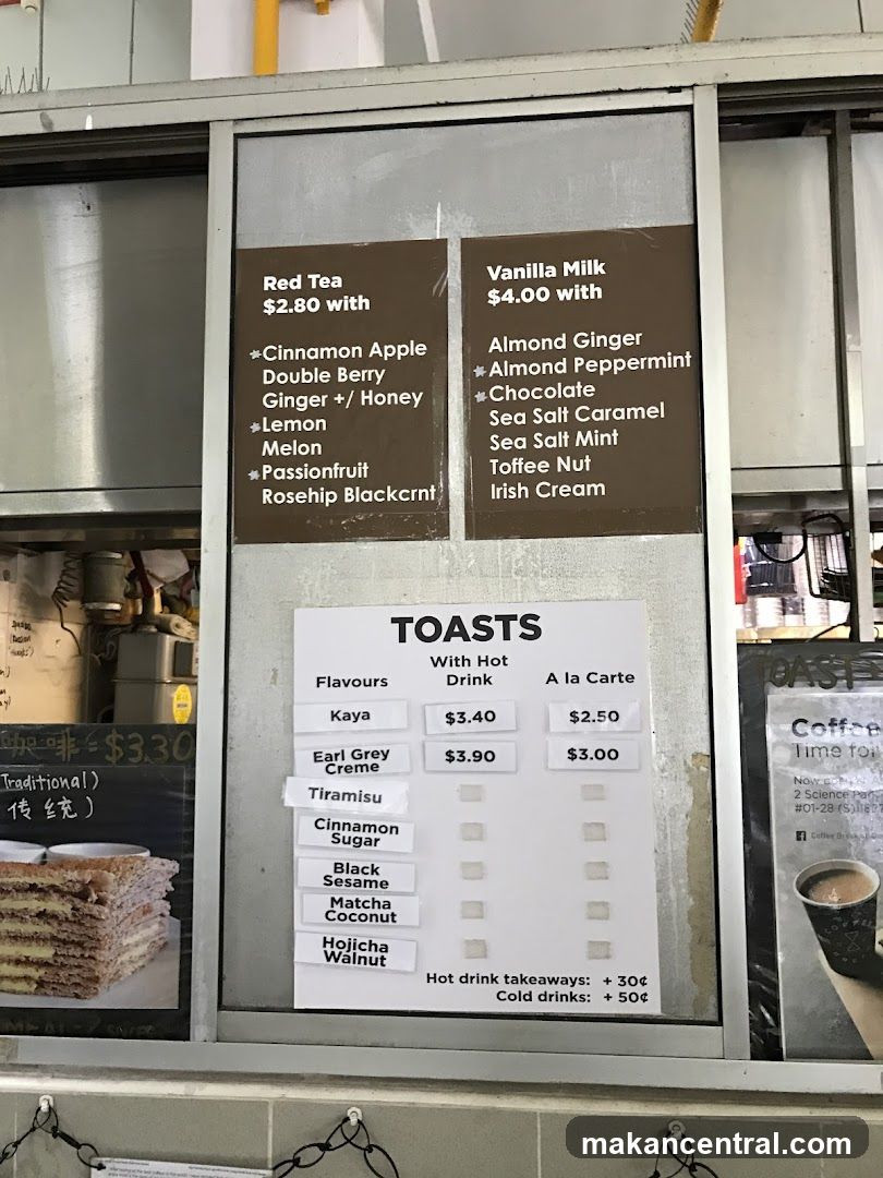 TOASTS Menu