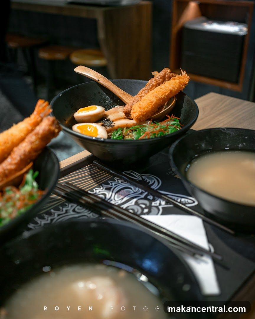 Ramen Bowls with Shrimp Tempura
