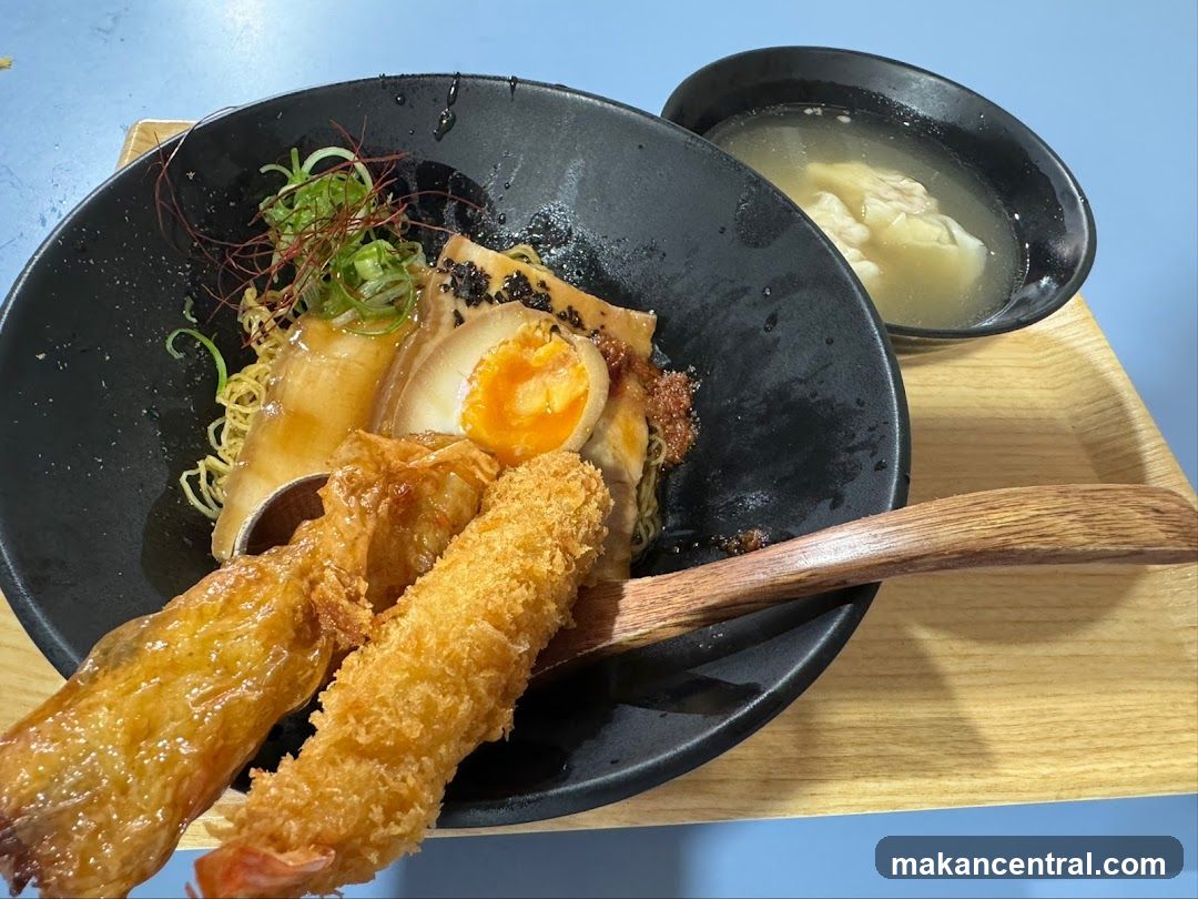 Ramen with Fried Shrimp and Soup