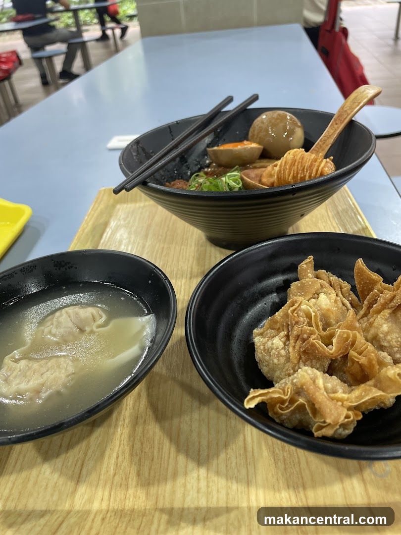 Noodles with Wontons and Fried Wontons