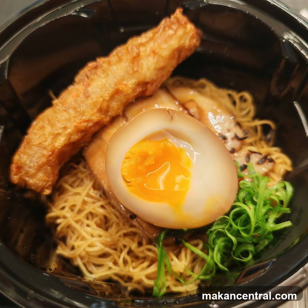 Noodle Bowl with Egg and Fried Item