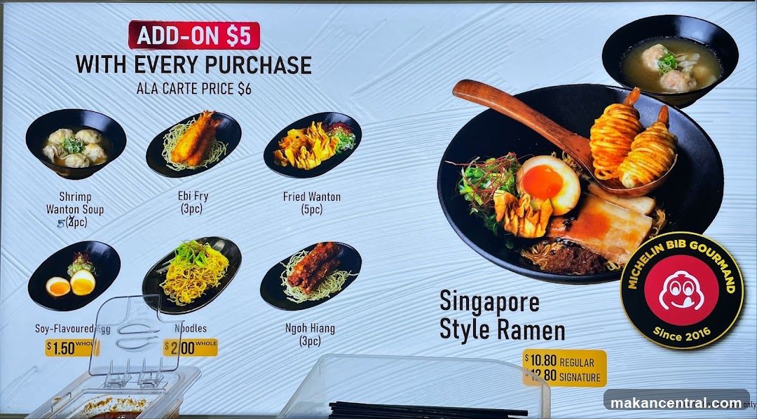 Singapore Style Ramen Menu