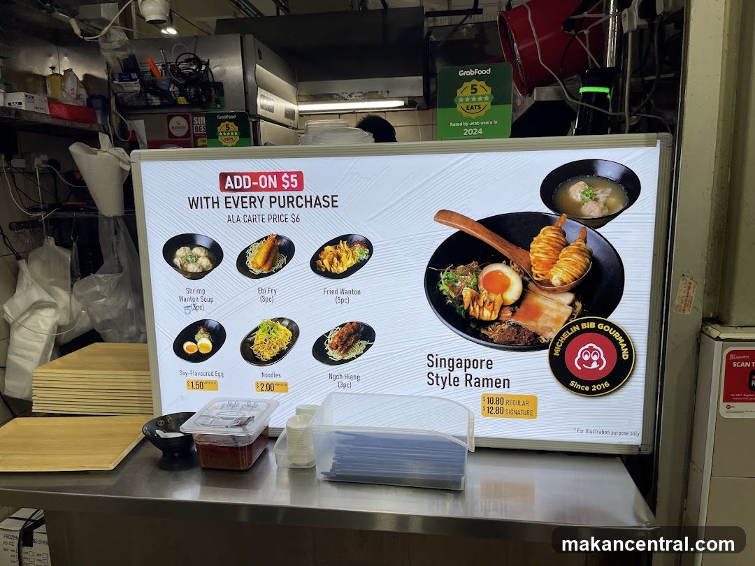 Singapore Style Ramen Menu