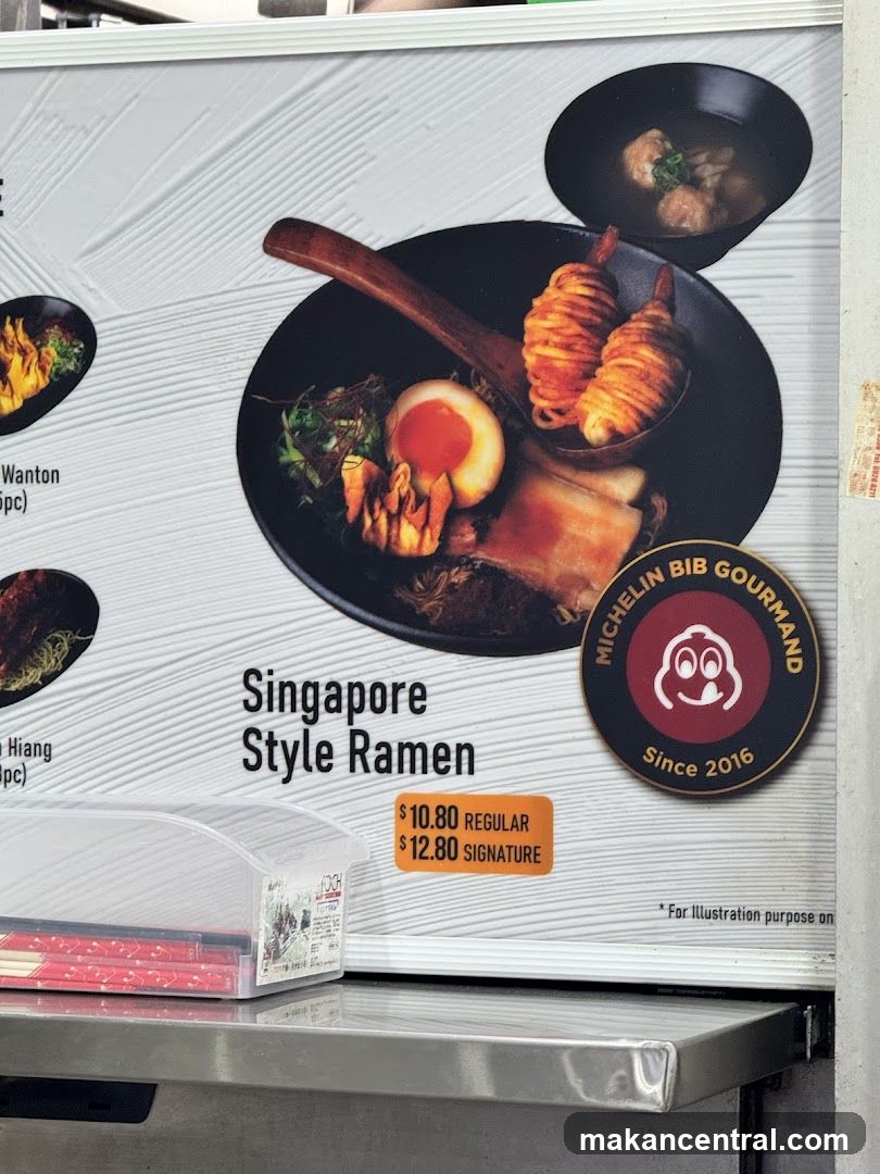 Singapore Style Ramen Menu