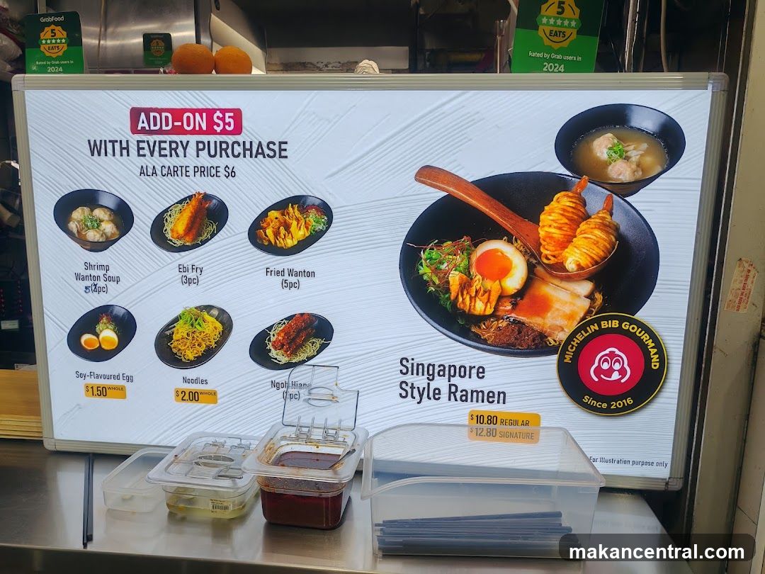 Singapore Style Ramen Menu