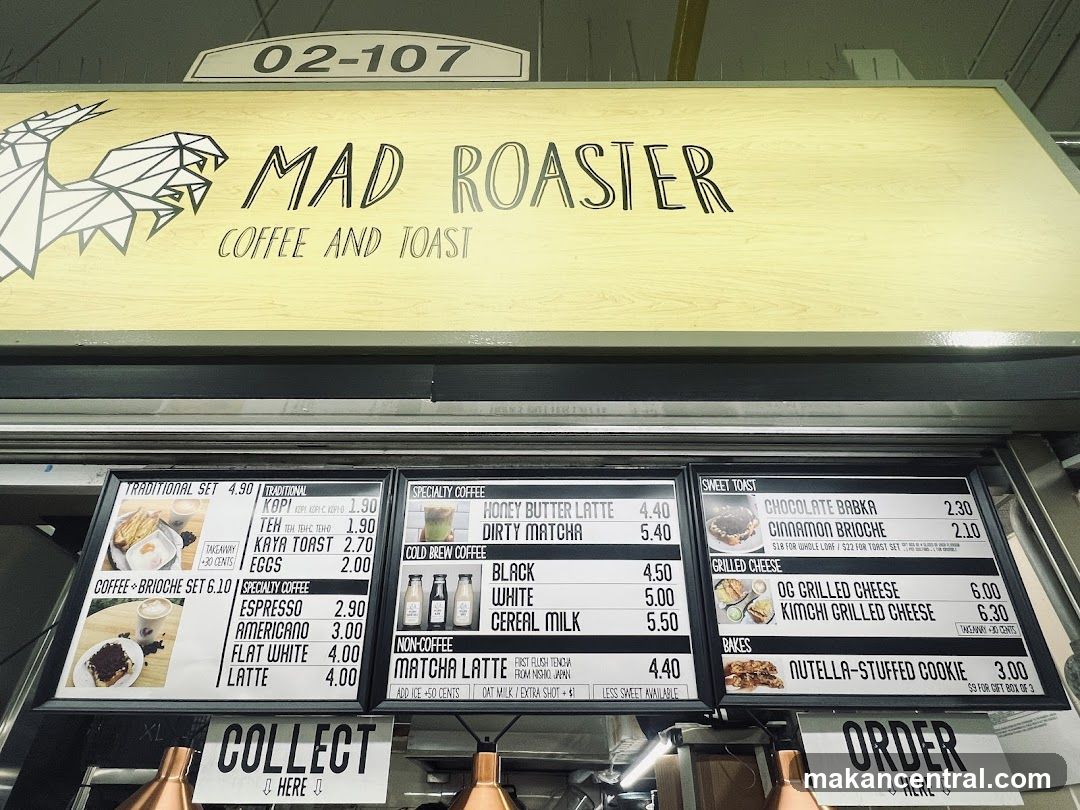 Mad Roaster Coffee and Toast Menu