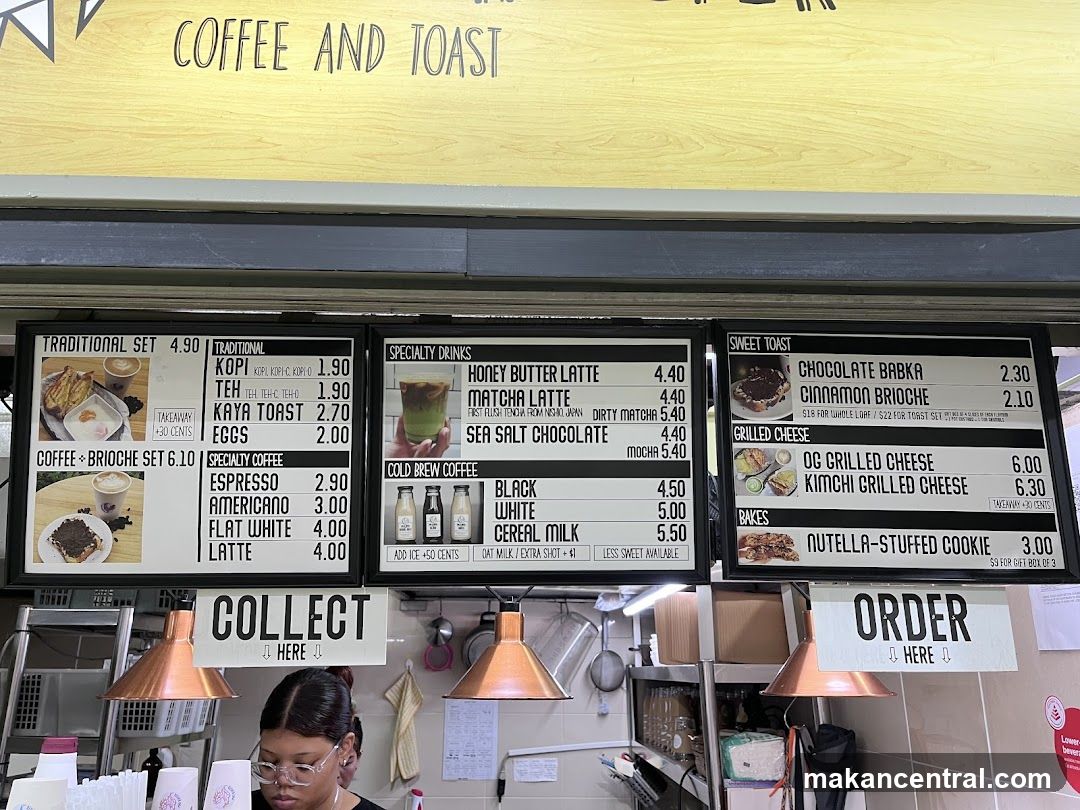 Coffee and Toast Menu