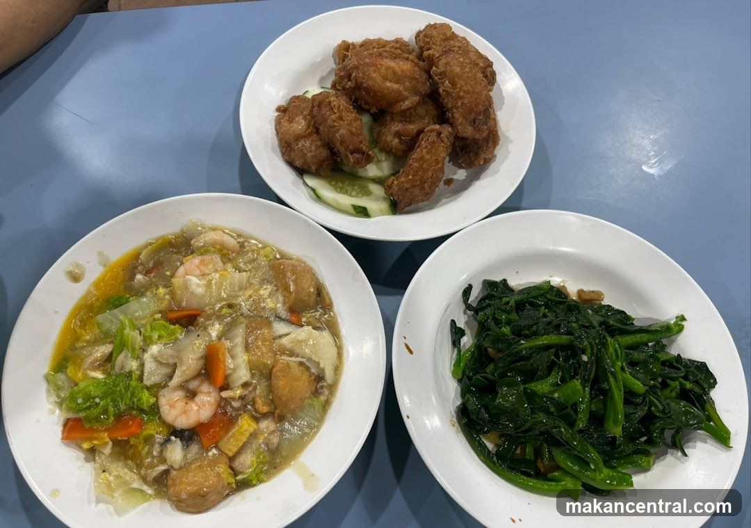 Three dishes on a table