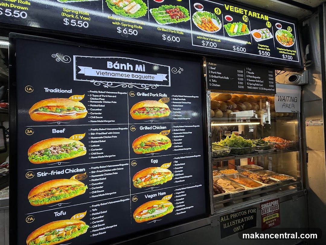 Banh Mi Vietnamese Baguette Menu