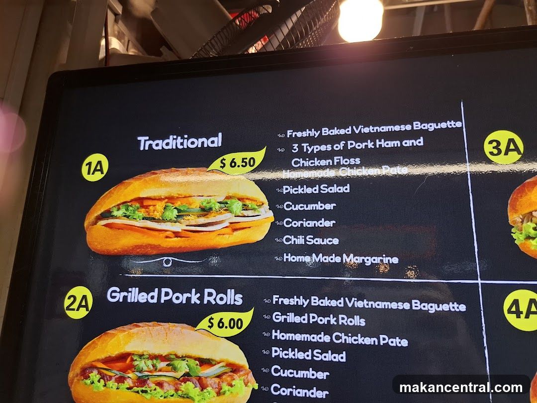 Vietnamese Baguette Menu