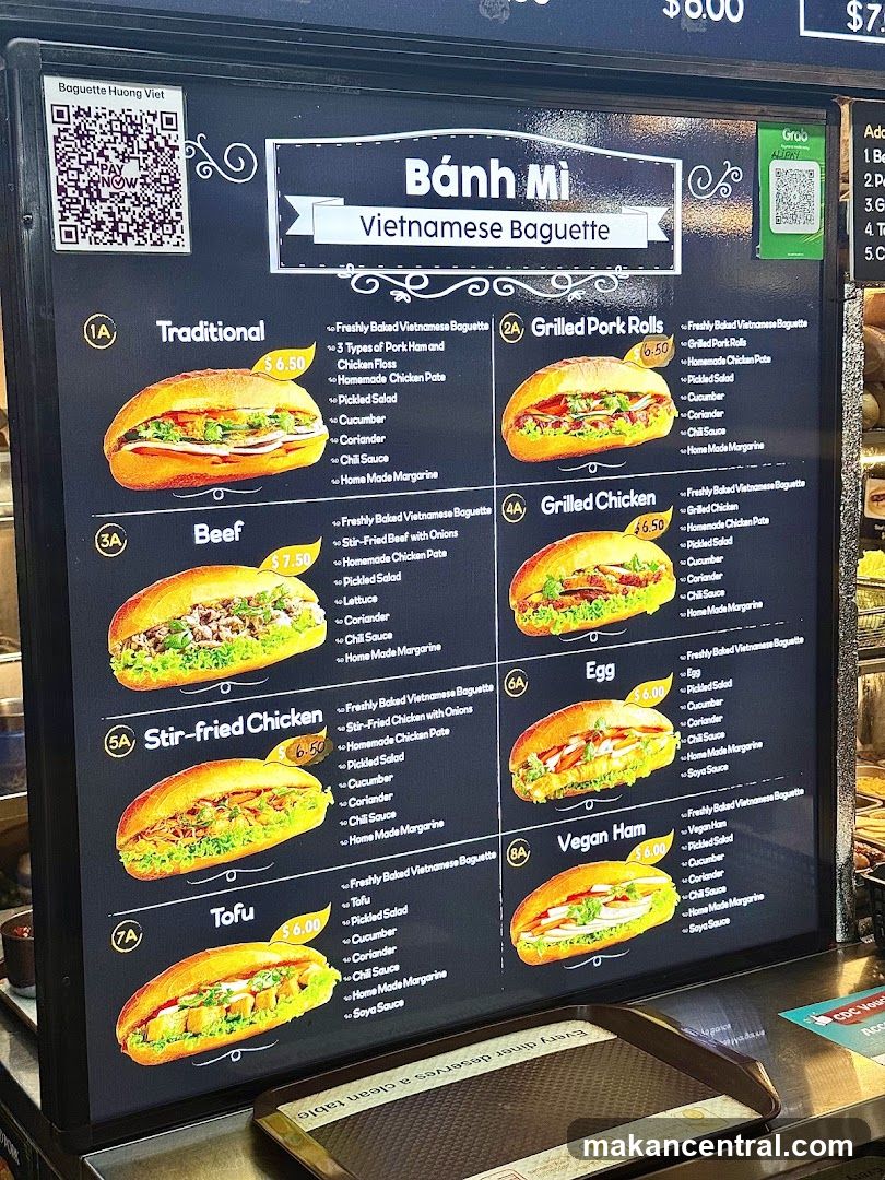 Banh Mi Vietnamese Baguette Menu