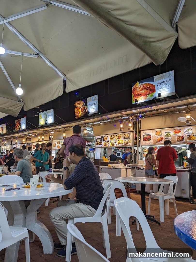 Outdoor Food Court with Diners