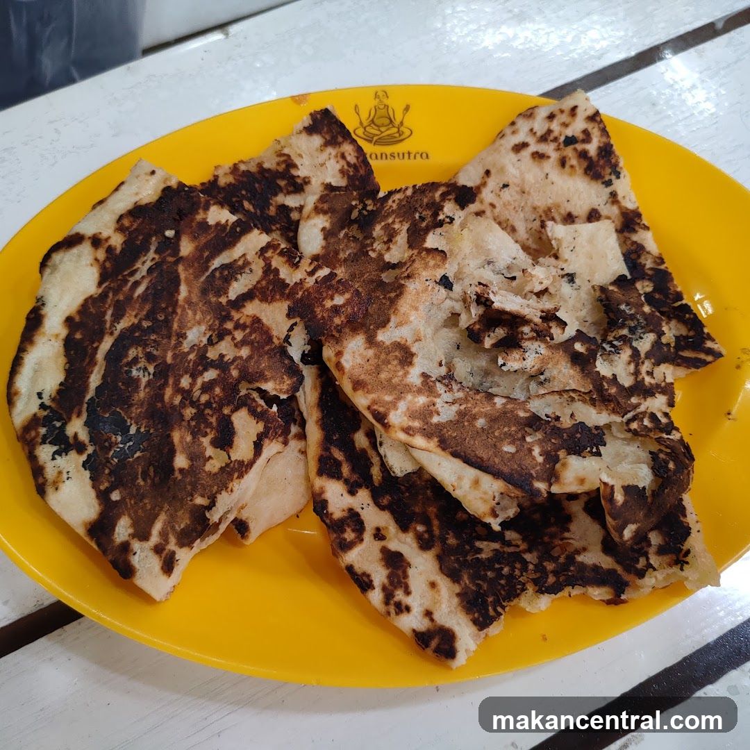 Flatbread on a Yellow Plate