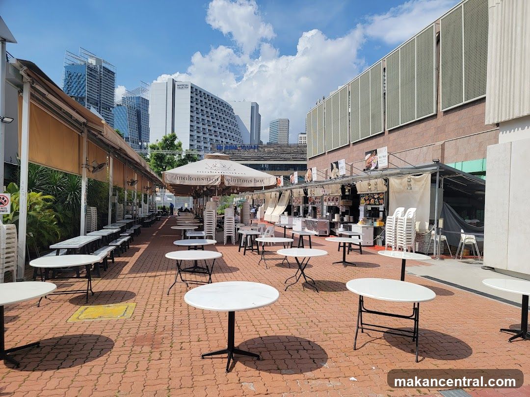 Outdoor Food Stalls with Seating