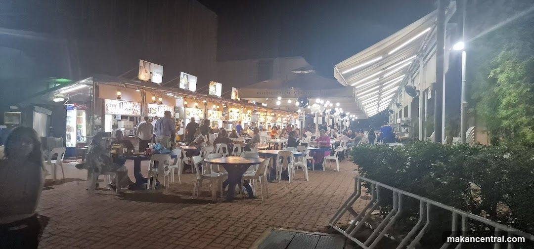 Outdoor Food Stalls at Night