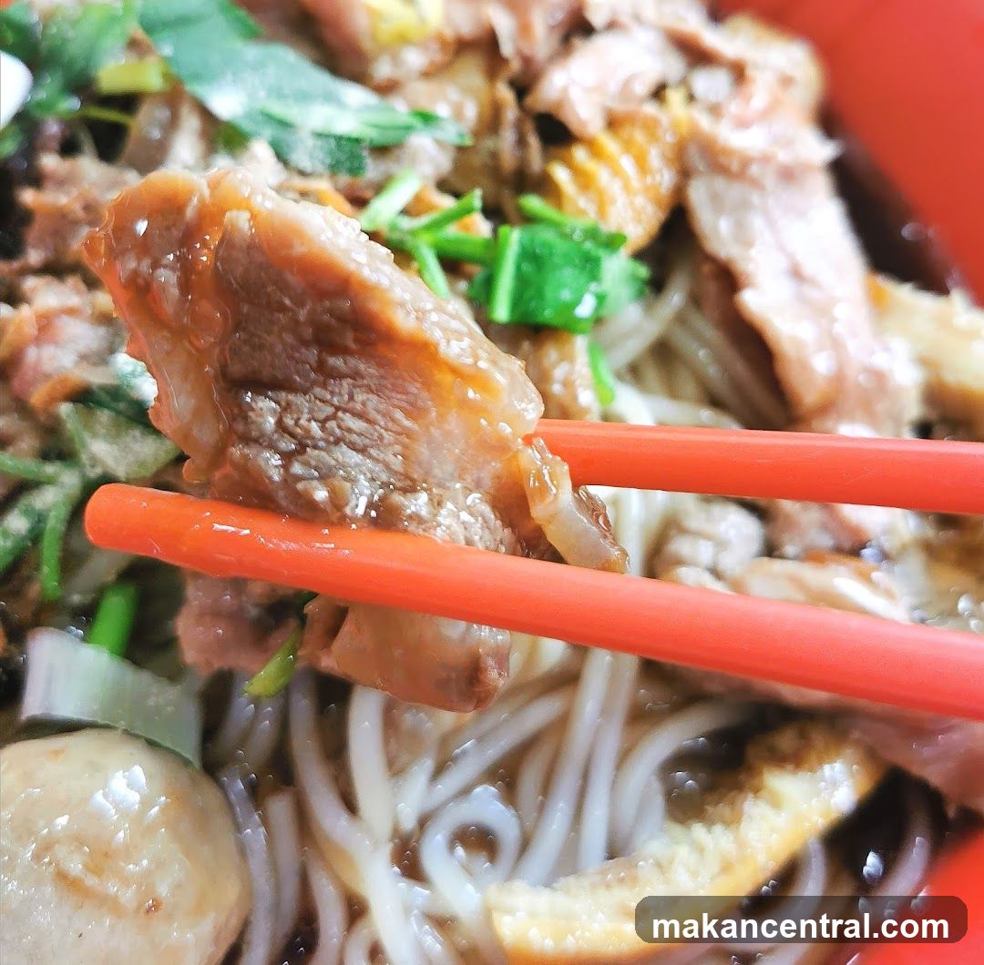 Close-up of Braised Meat Noodles