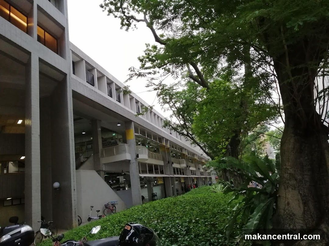 Building exterior with trees