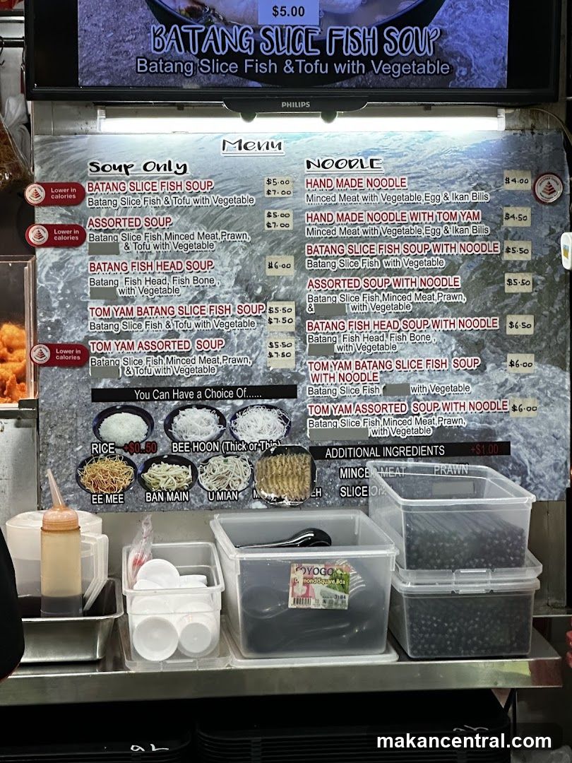 Batang Slice Fish Soup Menu