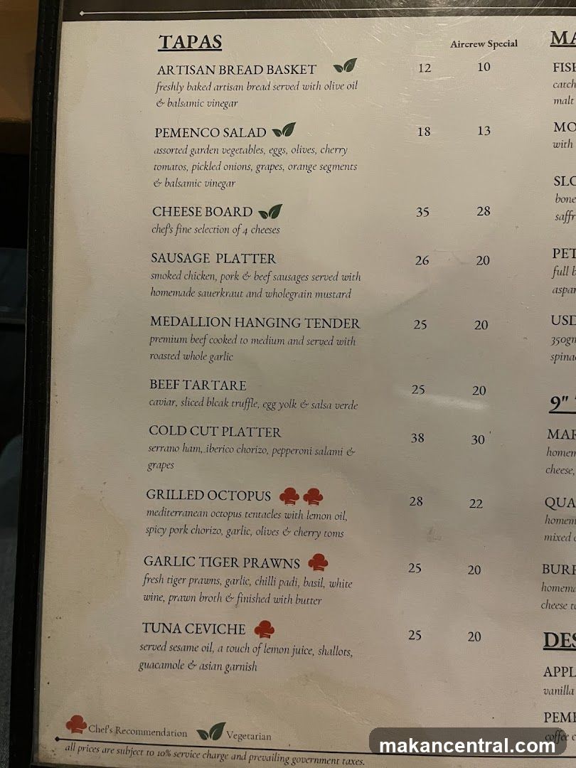 Tapas Menu