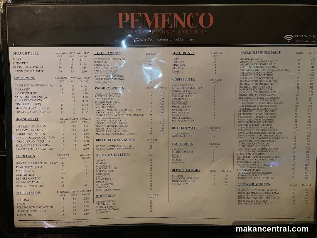 PEMENCO Menu