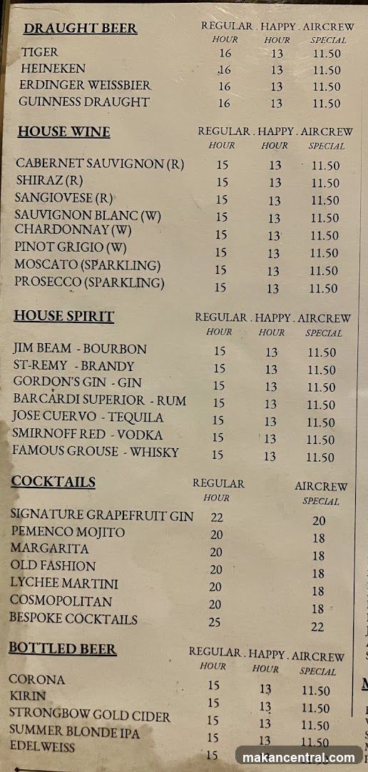 Drinks Menu